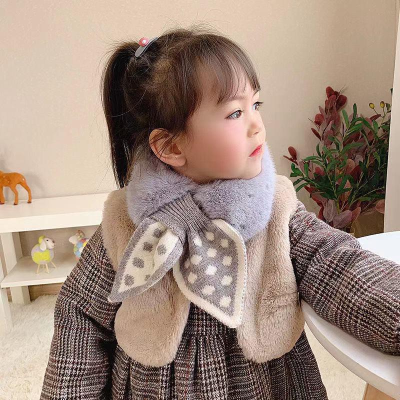 South Korea Plush Polka Dot Bow Tie Scarf Winter Winter - Nioor