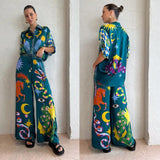 Southeast Asian Style Printed Leisure Suit Two Pieces - Nioor