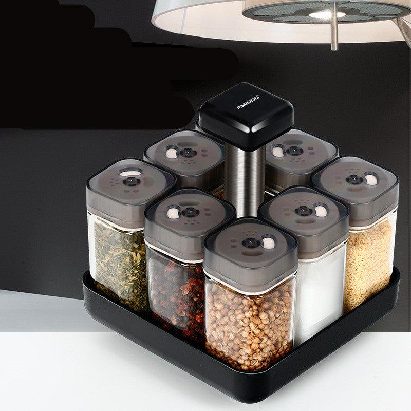 Spice Jar Glass Organizer Pepper Seasoning Container Kitchen - Nioor