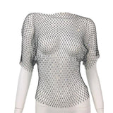 Spicy Vest Fishnet Short Sleeve Top - Nioor