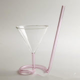 Spiral Cocktail Glass Revolving Martini Creative Long Tail Cocktail Straw Wine Glass For Bar Party Supply Barware - Nioor