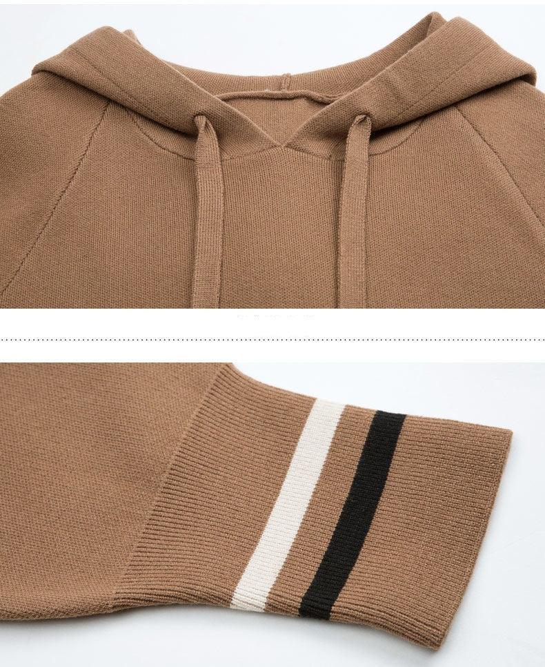 Sports And Leisure Suit Korean Style Loose Slimming Temperament Hooded Sweater Two-piece Set - Nioor