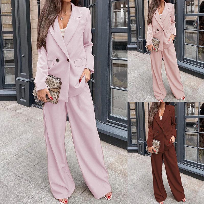 Spot Cross-border Fashion Long Sleeve Casual Loose Suit Trousers Two-piece Set - Nioor