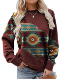 Spring And Autumn Leisure Printed Round Neck Long Sleeve - Nioor