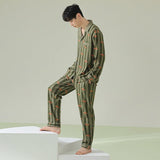 Spring And Autumn New Couple Pajamas Cotton Long-sleeved Cardigan - Nioor