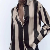 Spring And Summer New Silk Satin Texture Loose Shirt - Nioor