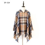 Spring Autumn And Winter Plaid Ribbon Cap Cape And Shawl - Nioor