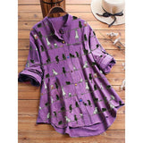 Spring New Cartoon Printed T-shirt Color Button Shirt - Nioor