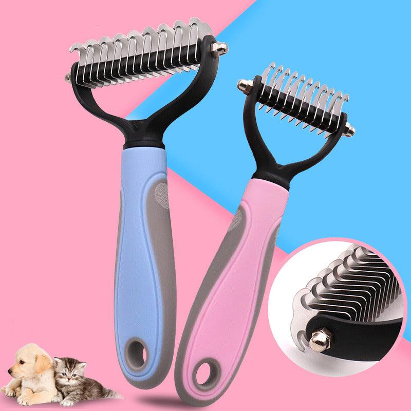 Stainless Double-sided Pet Brush Hair Removal Comb Grooming Dematting Dog Grooming Shedding Tools - Nioor