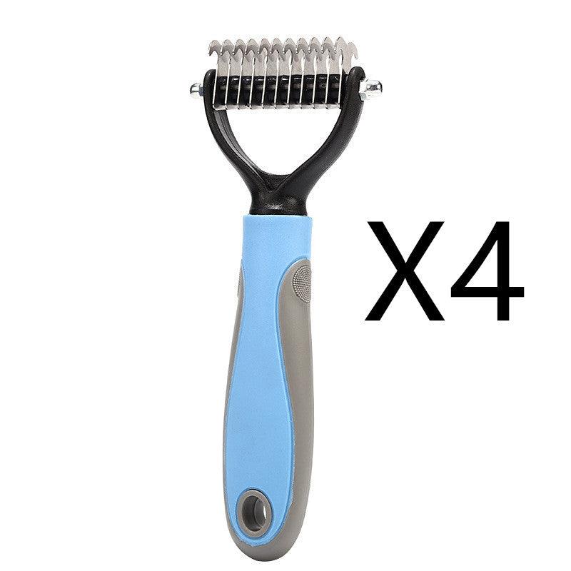 Stainless Double-sided Pet Brush Hair Removal Comb Grooming Dematting Dog Grooming Shedding Tools - Nioor