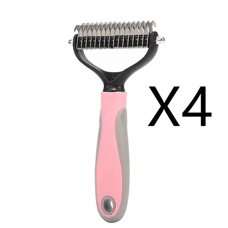 Stainless Double-sided Pet Brush Hair Removal Comb Grooming Dematting Dog Grooming Shedding Tools - Nioor