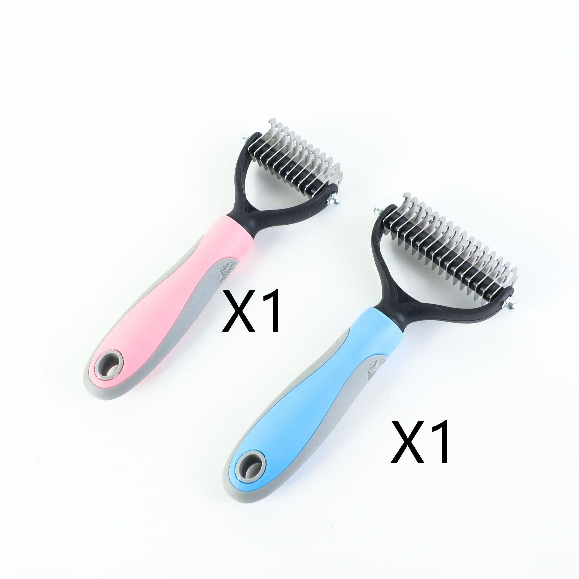 Stainless Double-sided Pet Brush Hair Removal Comb Grooming Dematting Dog Grooming Shedding Tools - Nioor