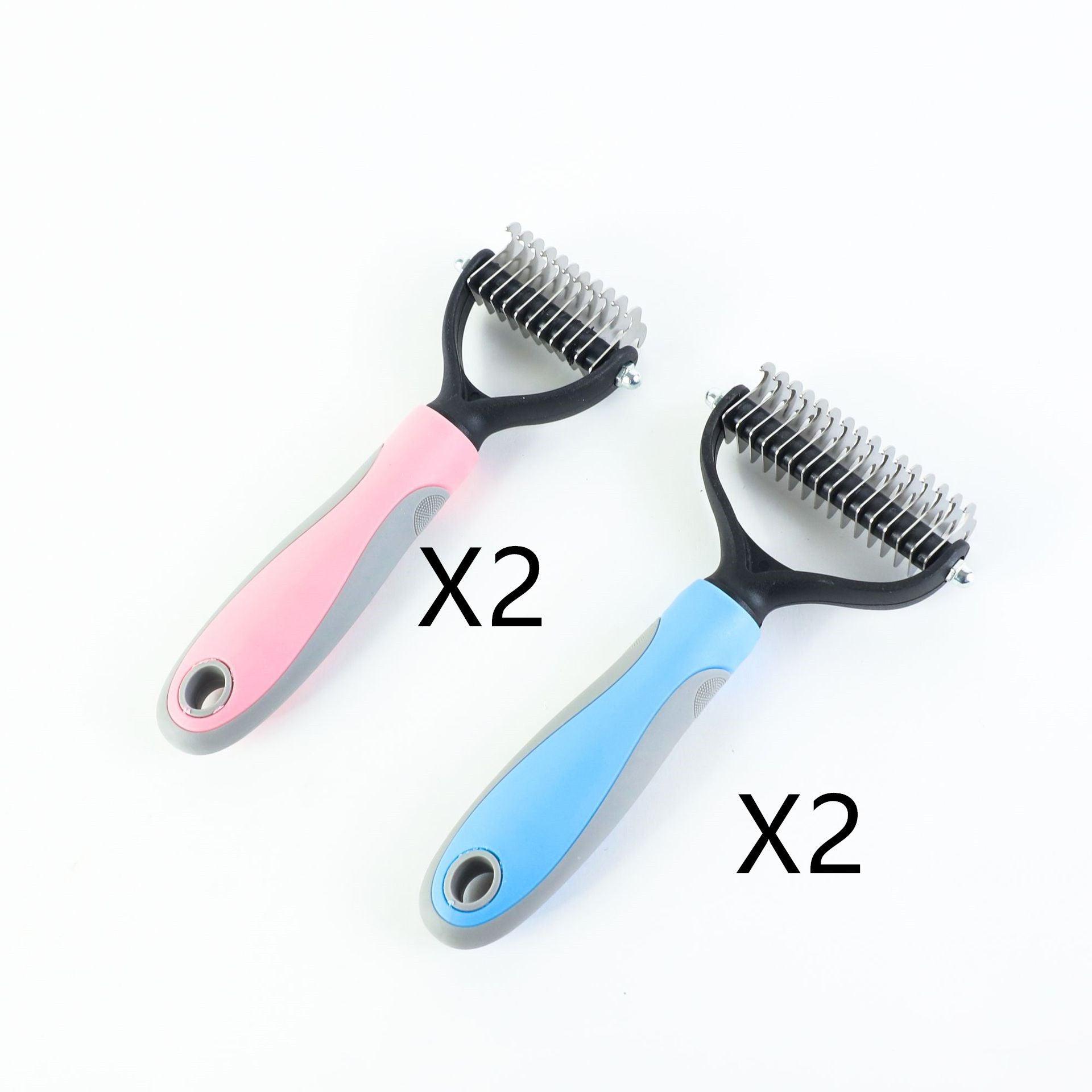 Stainless Double-sided Pet Brush Hair Removal Comb Grooming Dematting Dog Grooming Shedding Tools - Nioor