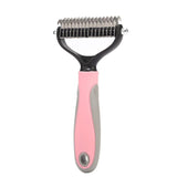 Stainless Double-sided Pet Brush Hair Removal Comb Grooming Dematting Dog Grooming Shedding Tools - Nioor