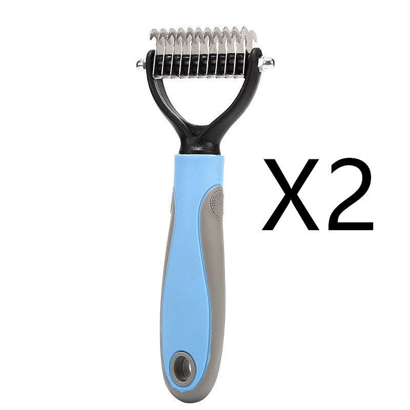 Stainless Double-sided Pet Brush Hair Removal Comb Grooming Dematting Dog Grooming Shedding Tools - Nioor