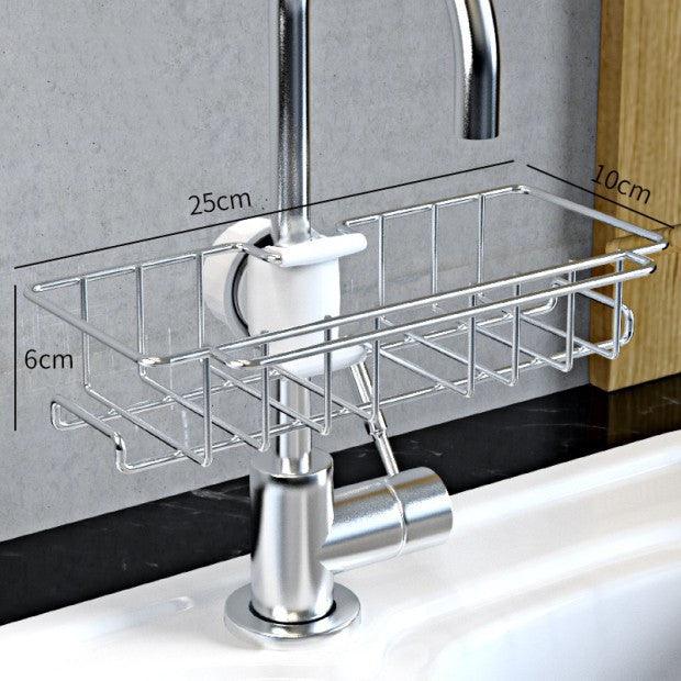 Stainless Steel Sink Storage Rack Kitchen Bathroom Adjustable Faucet Soap Dish Drainer Shelf Kitchen Organizer - Nioor