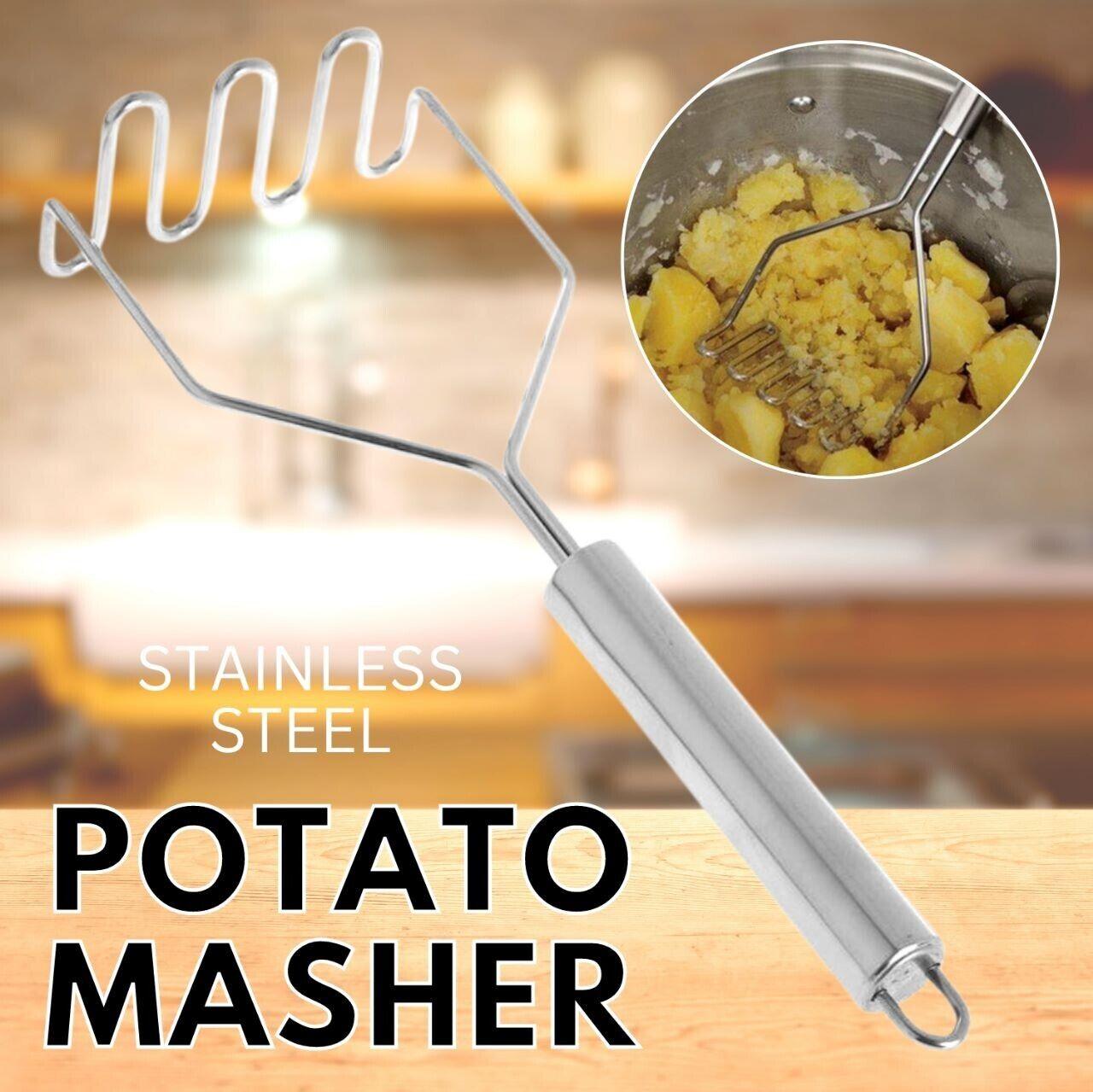 Stainless Steel Wire Masher Potato Masher With Long Handle Food Masher Utensil - Nioor