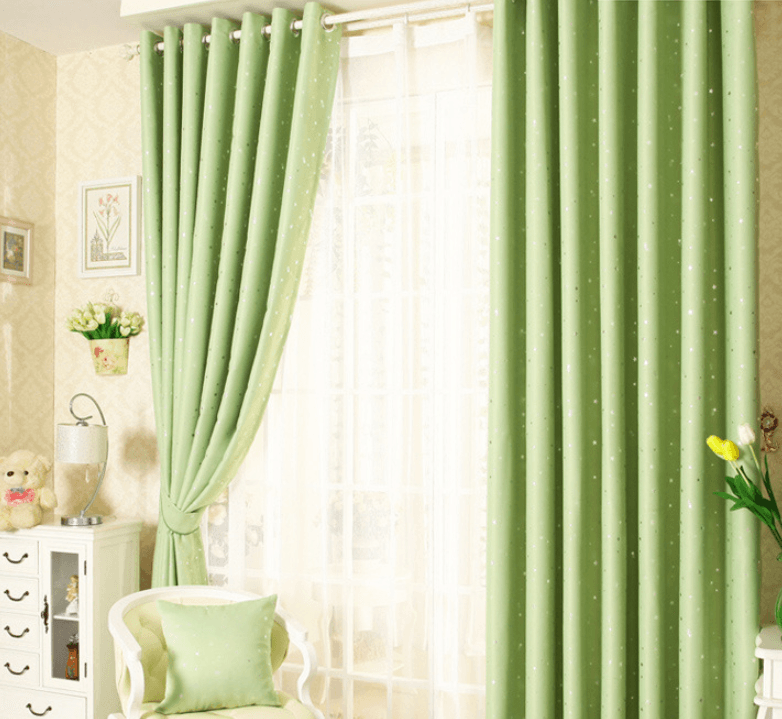 Star print perforated finished curtain - Nioor