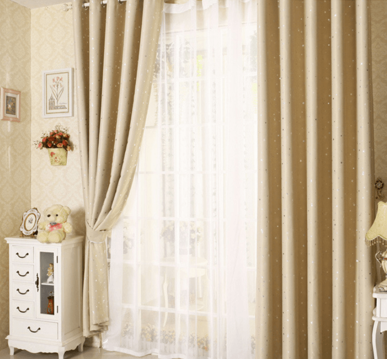 Star print perforated finished curtain - Nioor