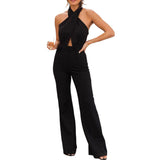 Strap Neck Hook Back Jumpsuit Waist - Nioor