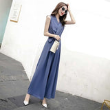 Student Korean Casual V-neck Slim Jumpsuit Wide-leg Pants Suit - Nioor