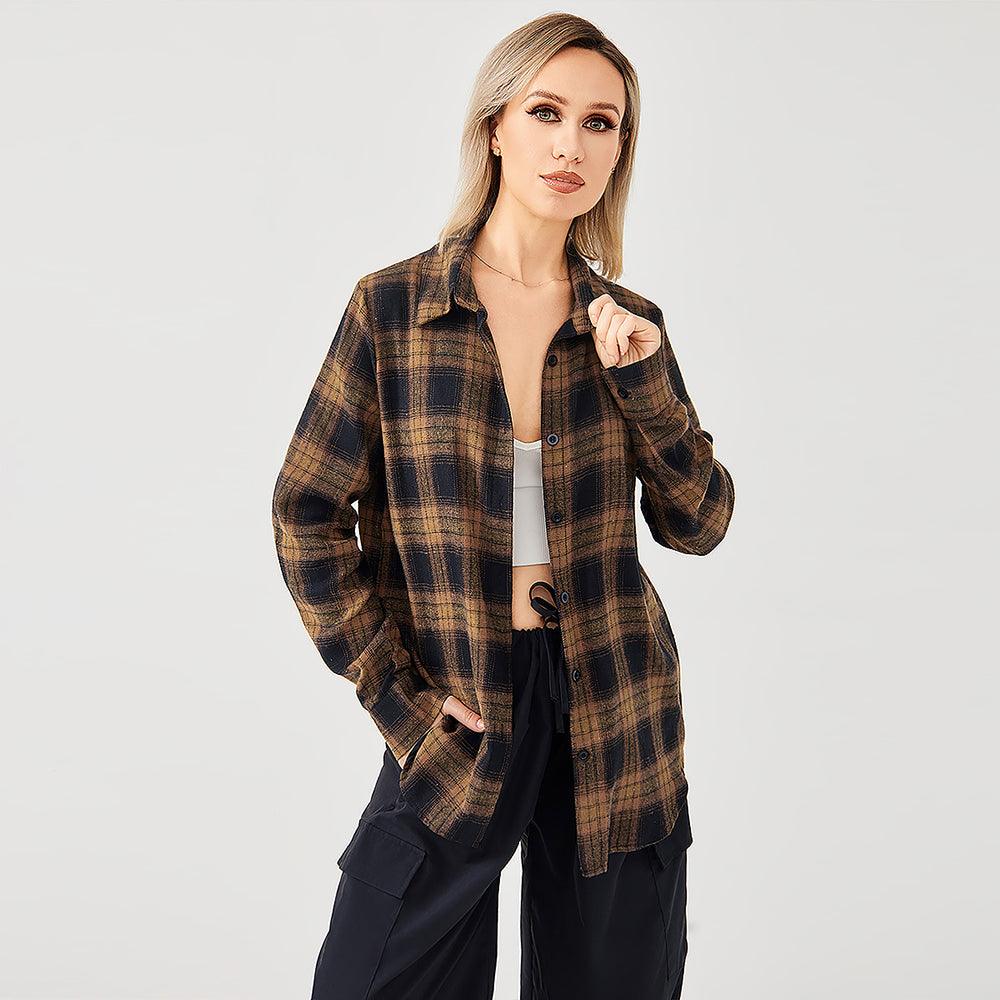 Stylish Plaid Shirt With Everything - Nioor