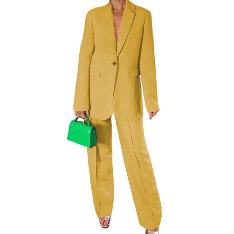 Stylish Temperament Long Sleeves Suit Cigarette Pants Suit - Nioor