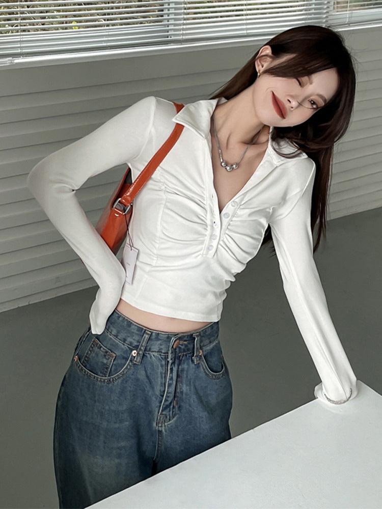 Summer Design Feeling Slim And Thin Bottom Shirt - Nioor