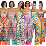 Summer Fashion Printing Sexy Camisole Plus Straight-leg Pants Leisure Suit - Nioor