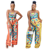 Summer Fashion Printing Sexy Camisole Plus Straight-leg Pants Leisure Suit - Nioor