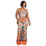 Summer Fashion Printing Sexy Camisole Plus Straight-leg Pants Leisure Suit - Nioor