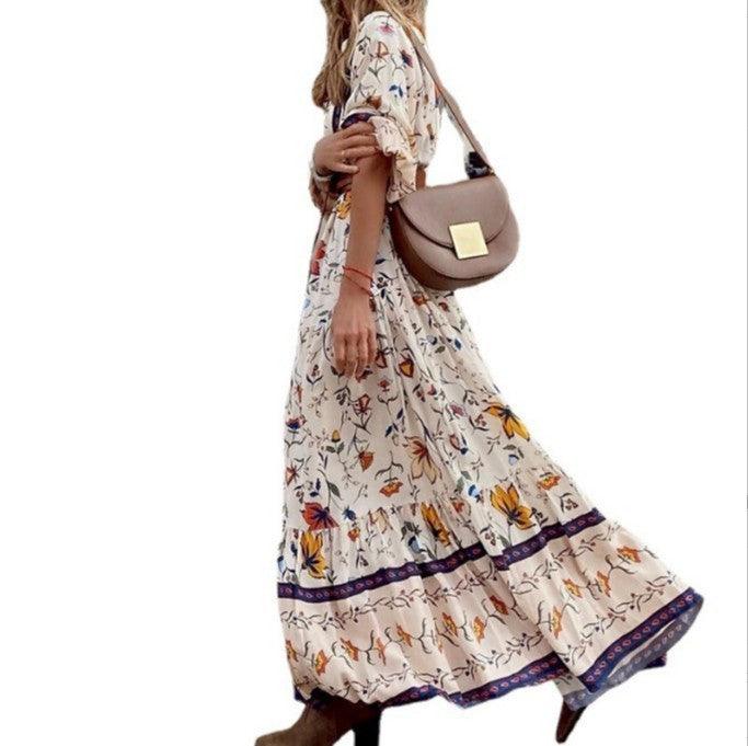 Summer Fashion Women's Bohemian Printed Long Dress - Nioor