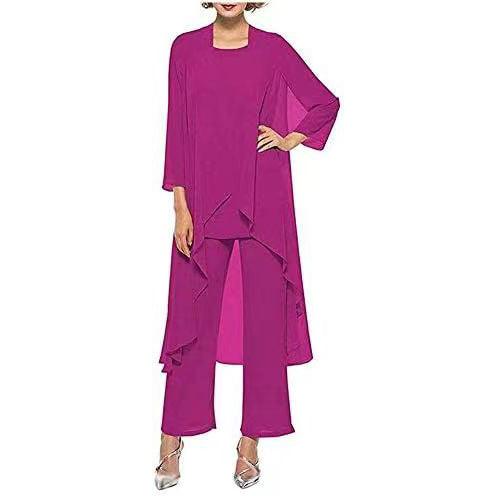 Summer New Chiffon Cardigan Fashion Slim Fit Slimming Mom's Three-piece Suit - Nioor