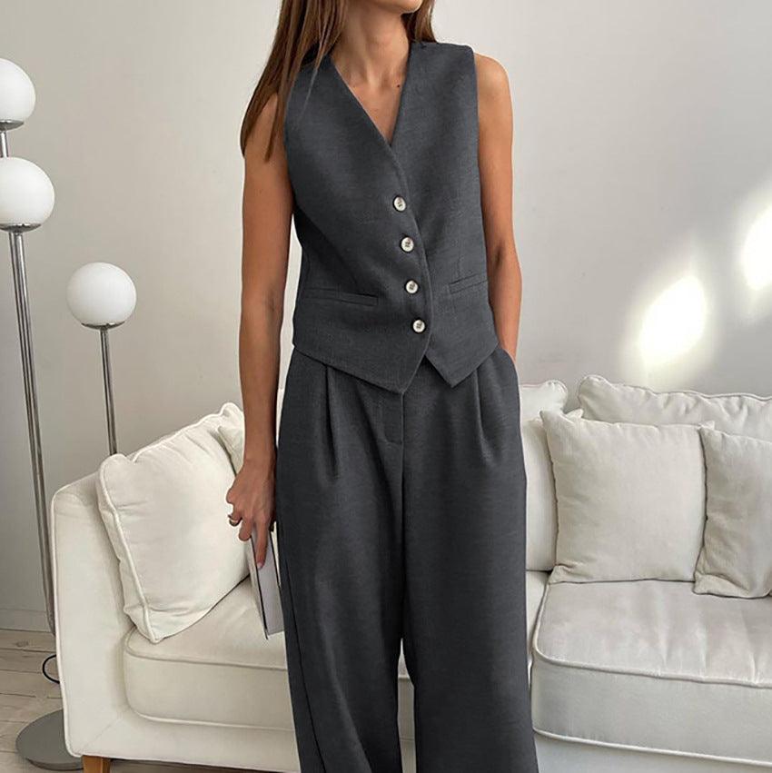 Summer New Vest Suit Pants Suit - Nioor