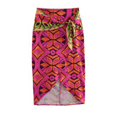 Summer Women's Asymmetric Printed Top Skirt - Nioor