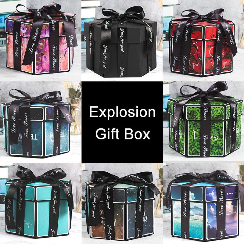 Surprise Explosion Box DIY Handmade Scrapbook Photo Album Gift Box for Valentine Gift - Nioor