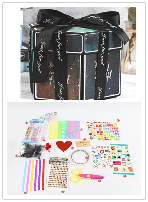 Surprise Explosion Box DIY Handmade Scrapbook Photo Album Gift Box for Valentine Gift - Nioor