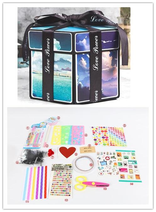 Surprise Explosion Box DIY Handmade Scrapbook Photo Album Gift Box for Valentine Gift - Nioor