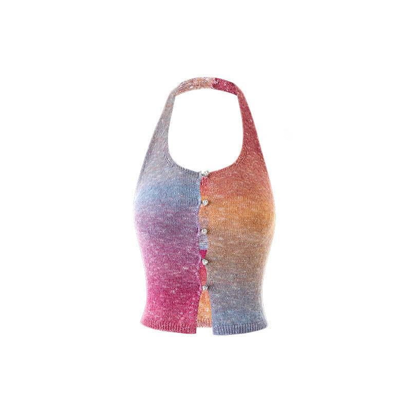 Sweet Cool Colorful Holiday Halter Backless Sling - Nioor