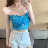 Sweet Cool Hot Girl Floral Small Sling Vest Women's Short Sleeveless - Nioor