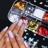 Symphony butterfly sequin nail decoration - Nioor