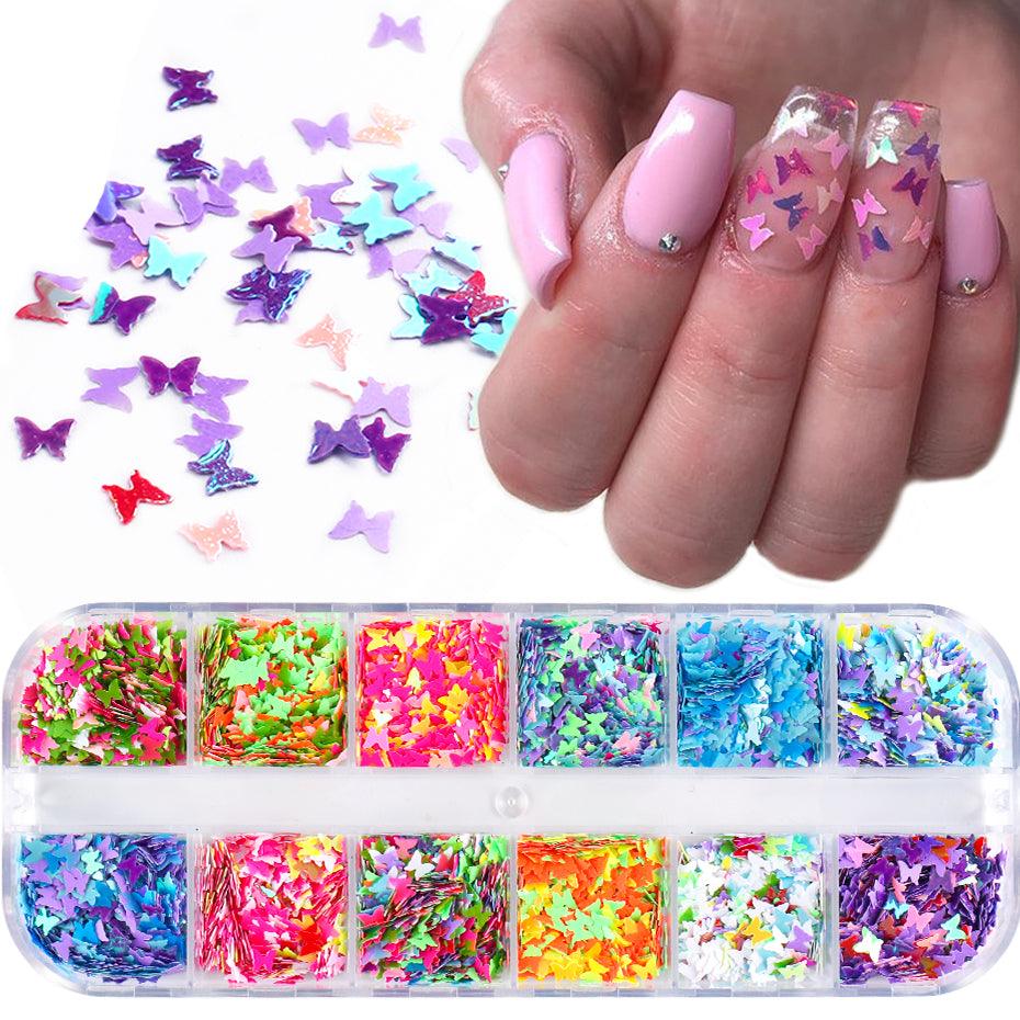 Symphony butterfly sequin nail decoration - Nioor