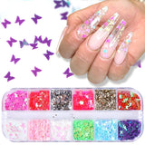 Symphony butterfly sequin nail decoration - Nioor