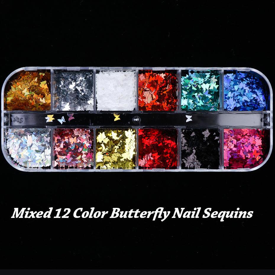 Symphony butterfly sequin nail decoration - Nioor