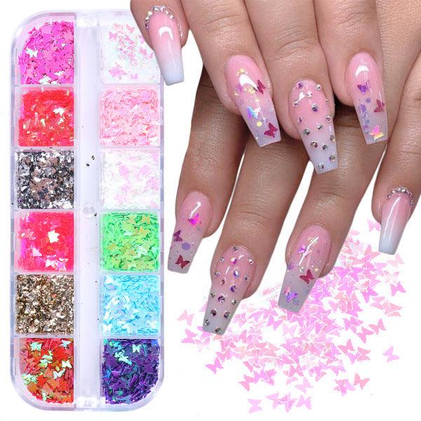 Symphony butterfly sequin nail decoration - Nioor