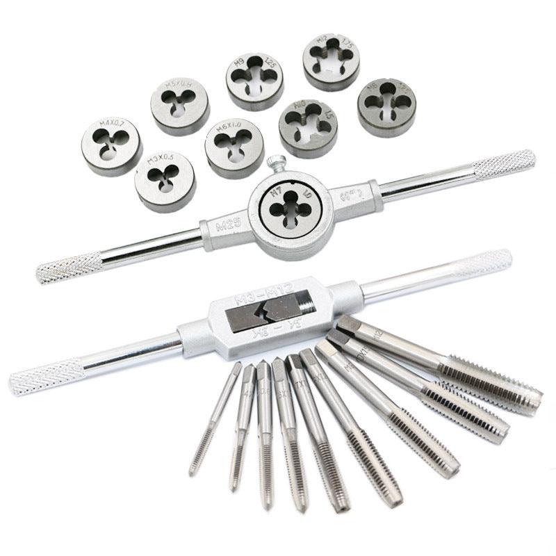 Tap And Die Set Hand Tap Hardware Tool Wrench Wrench Metric Tap Set - Nioor