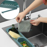 Telescopic Sink Rack Soap Sponge Holder Kitchen Sinks Organizer Adjustable Sinks Drainer Rack Storage Basket Kitchen Accessories - Nioor