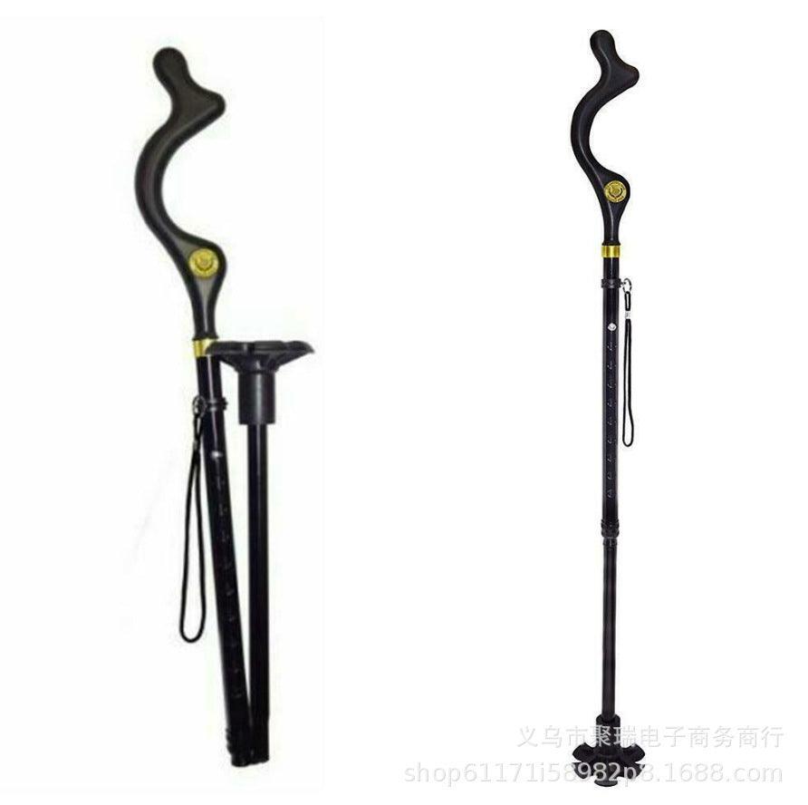 Telescopic Stick Stool Folding Handle Walking Stick - Nioor