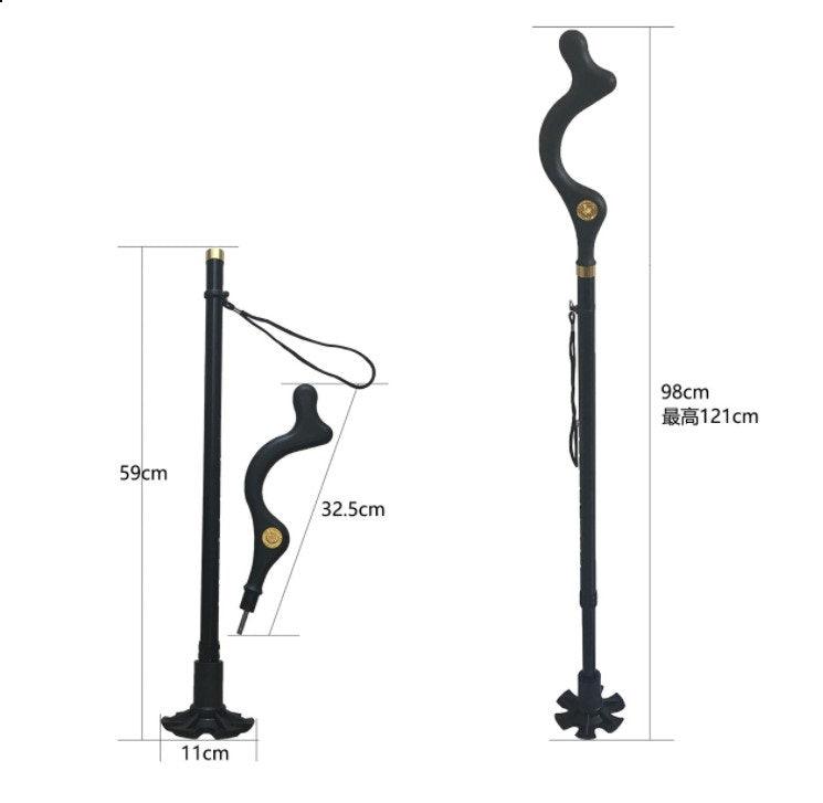 Telescopic Stick Stool Folding Handle Walking Stick - Nioor