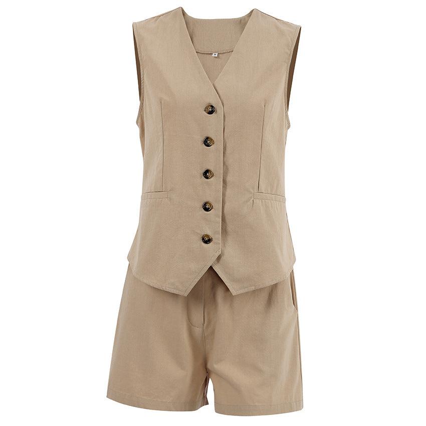 Temperament Commute Vest Shorts Suit - Nioor